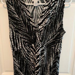 Chico's Size 2 Tank Top Black/White